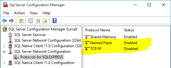 SQL Server Error 40 Could not open connection Named Pipes Provider, error: 40
